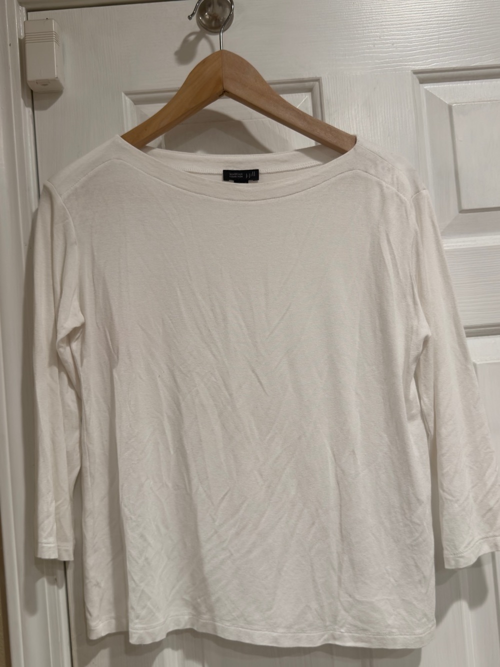J. Jill Cream Boatneck Long-Sleeve Top